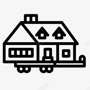 移动房屋建筑物物业图标