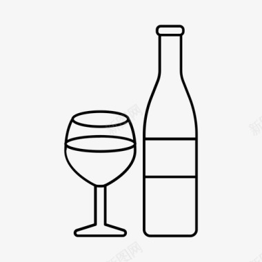 葡萄酒酒精瓶子图标
