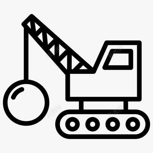 沉船球建筑起重机svg_新图网 https://ixintu.com 沉船 建筑 起重机 机器 车辆 大纲