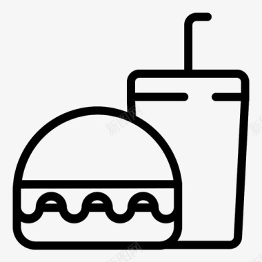 食物汉堡杯子图标