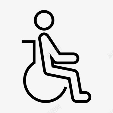 残障人士轮椅机场轮廓图标