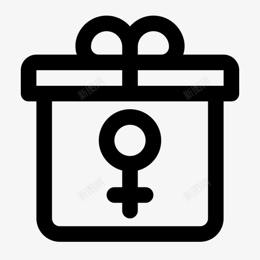 礼品盒子日svg_新图网 https://ixintu.com 女士 礼品 礼品盒 盒子 礼物 包装 粗体 线条