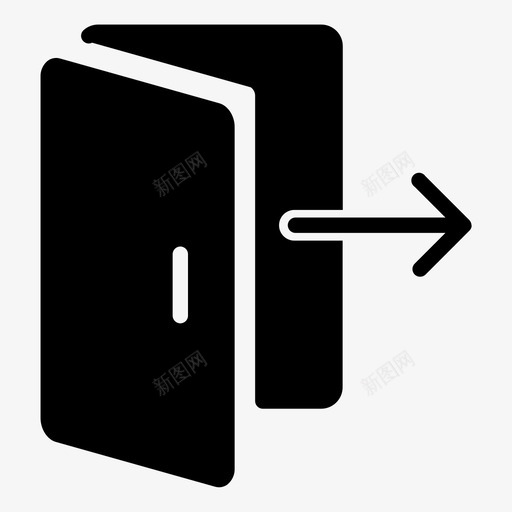 退出门出口svg_新图网 https://ixintu.com 退出 出门 出口 注销 标志
