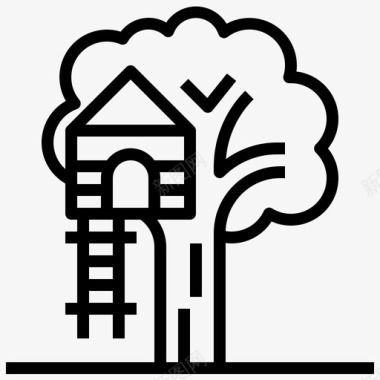 树屋建筑物建筑图标
