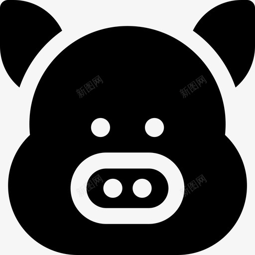 猪动物牲畜svg_新图网 https://ixintu.com 动物 牲畜 猪肉 肉猪 养殖 固体