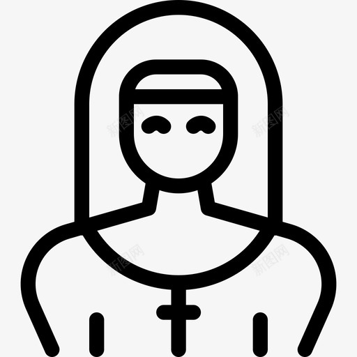 修女天主教徒女孩svg_新图网 https://ixintu.com 修女 天主教徒 女孩 祈祷 宗教 复活节