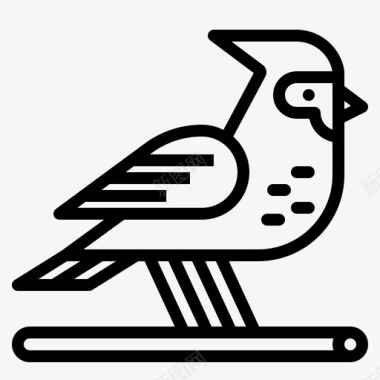 红雀动物鸟类学图标