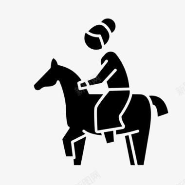 骑马的女人马术骑马图标