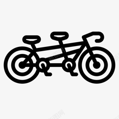 双人自行车自行车运动图标