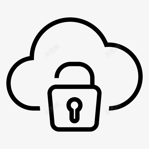 云解锁计算服务器svg_新图网 https://ixintu.com 解锁 计算 服务器 网页 图标 设置 样式