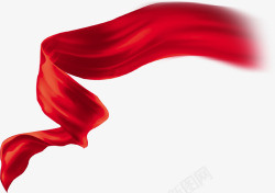手绘红色绸缎飘带漂浮素材
