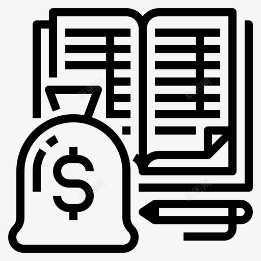 预算和费用帐户货币svg_新图网 https://ixintu.com 预算 费用 帐户 货币 大纲