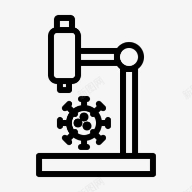 显微镜冠状病毒covid19图标
