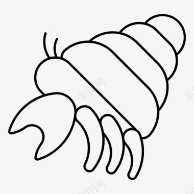寄居蟹癌症寄居甲壳类动物图标