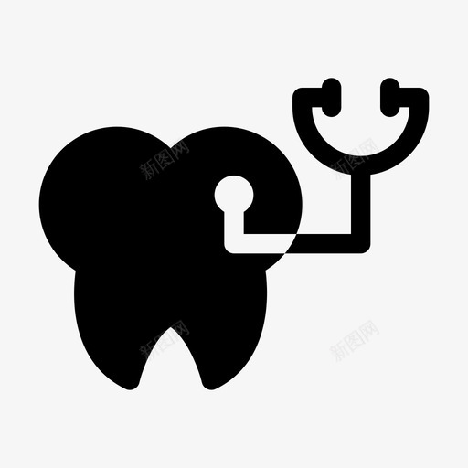 牙医检查牙科svg_新图网 https://ixintu.com 牙科 牙医 检查 医疗 听诊器 健康 标志
