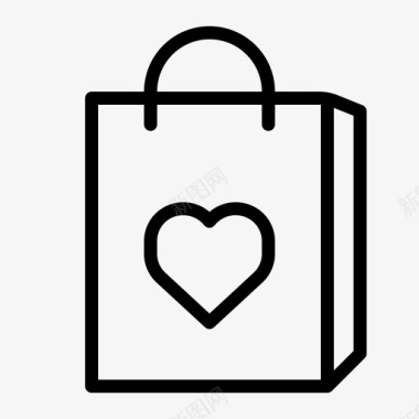 礼品袋浪漫情人节图标