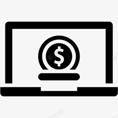 网上储蓄笔记本电脑商业和金融图标