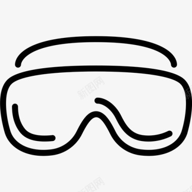 医用眼镜防护阻止病毒轮廓图标集2图标