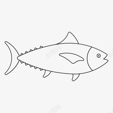 蓝鳍金枪鱼鱼动物图标