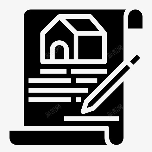 文件合同纸svg_新图网 https://ixintu.com 文件 合同 纸笔 签名 房地产 符号