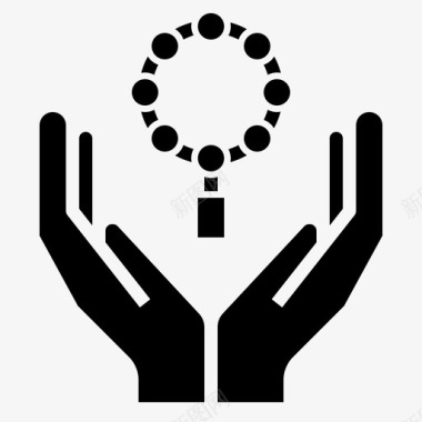 祈祷手势手和手势图标