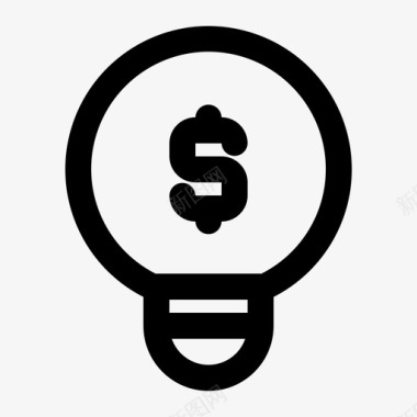创意灯泡商业和金融概述图标