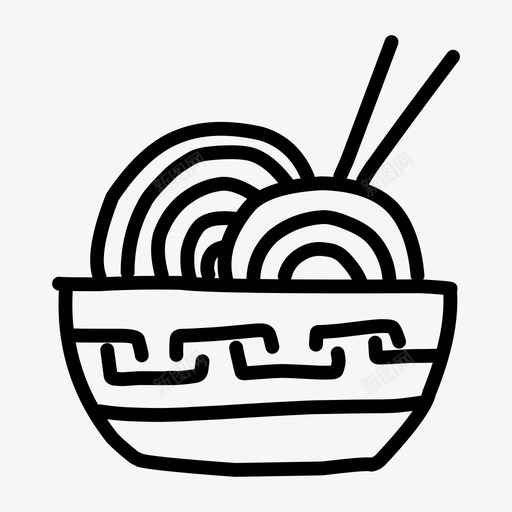 面条碗瓷器svg_新图网 https://ixintu.com 面条 瓷器 筷子 食物