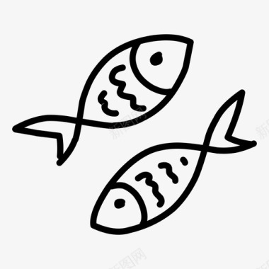 鱼渔民食物图标