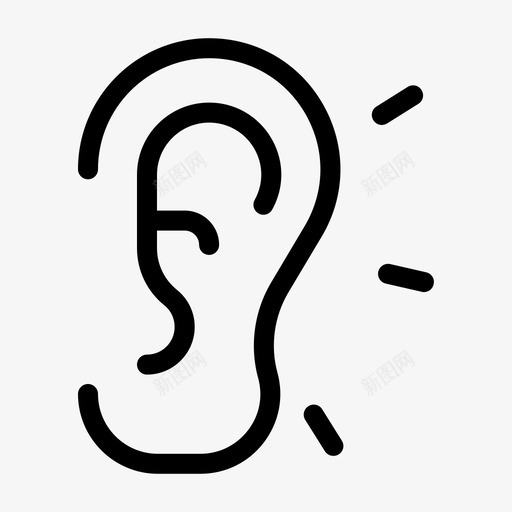 耳朵听力人svg_新图网 https://ixintu.com 耳朵 感觉 听力 人的