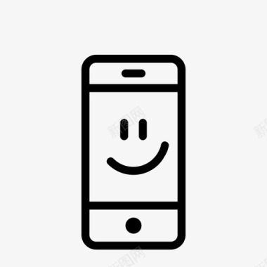 带着快乐笑脸的手机设备图标