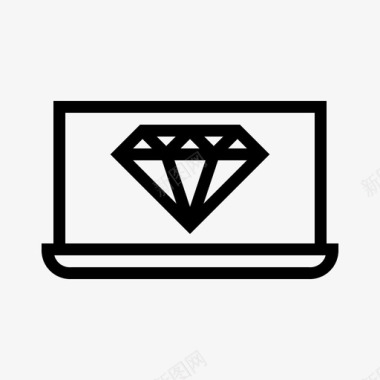 笔记本电脑钻石珠宝图标