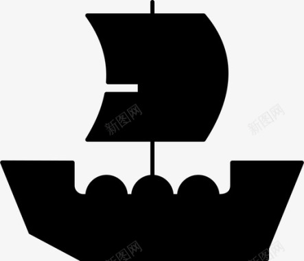 帆船古董驳船图标
