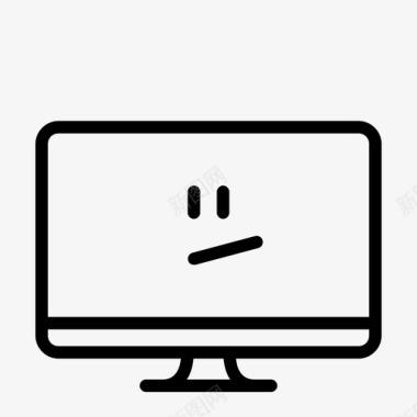 带中性笑脸的电脑设备图标
