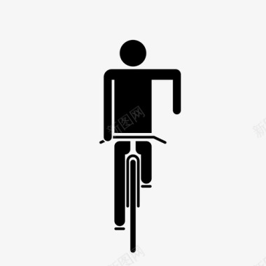 手信号骑自行车完全停止图标