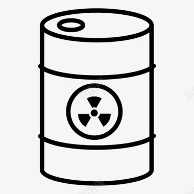 放射性废物桶核能图标