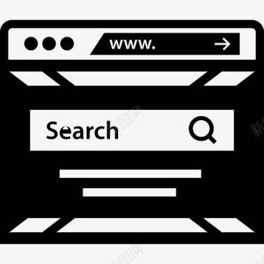 搜索引擎浏览器互联网1字形图标