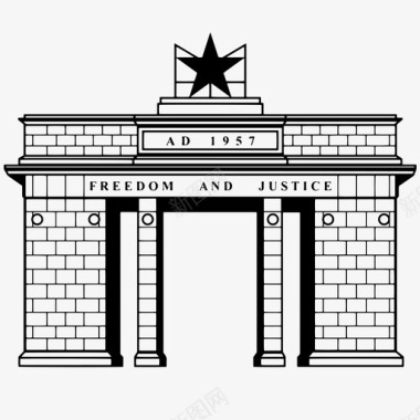 加纳独立拱门图标
