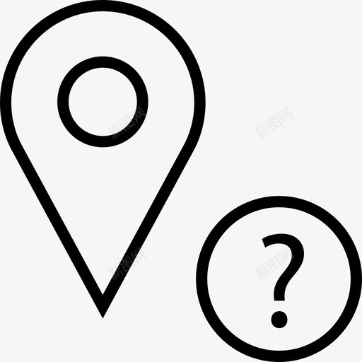 询问gps标记地图svg_新图网 https://ixintu.com 询问 标记 地图 位置 定位 查找 方向 目的 目的地 地点 导航