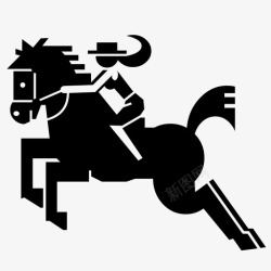 四种动物图标骑马力量比赛高清图片