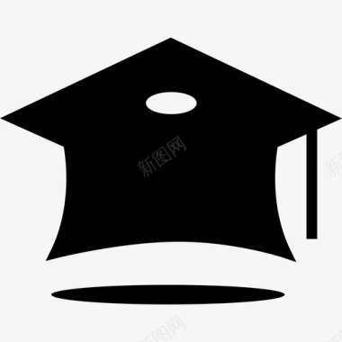 毕业帽学校和教育4字形图标