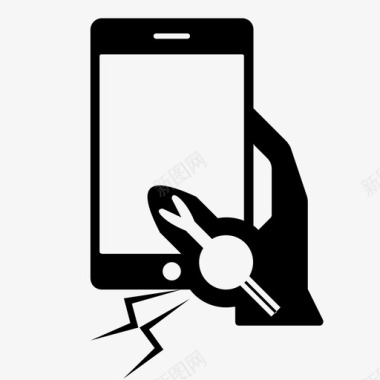 拇指肿胀的智能手机手机过度使用图标