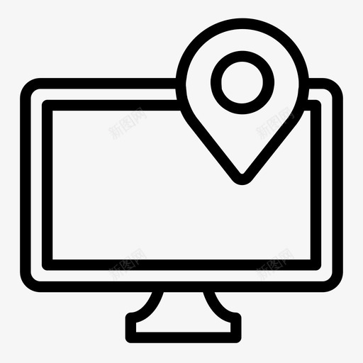 数字地图屏幕地点svg_新图网 https://ixintu.com 数字地图 屏幕 地点 移动 监视器 地图 标记 位置 目的地 桌面 计算机