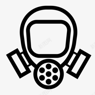 防毒面具氧气面罩防护图标