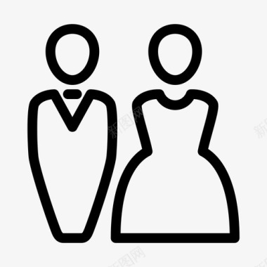 婚姻新娘新郎图标