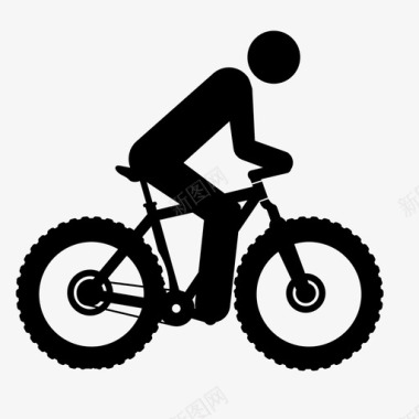 自行车山地车胖自行车图标