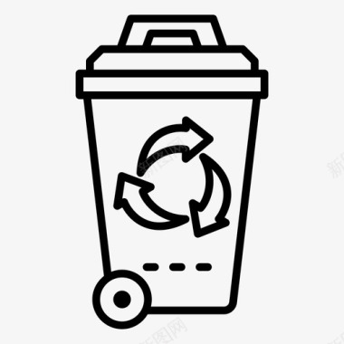垃圾回收站垃圾箱教育图标