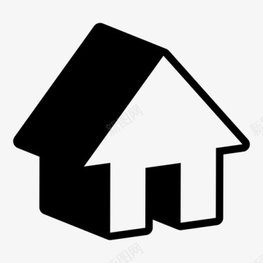 住宅屋顶房地产图标