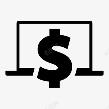 电子银行计算机美元图标