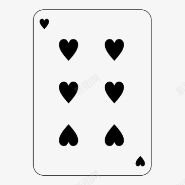 六颗心扑克扑克牌图标