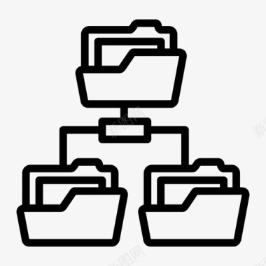 文件夹网络结构托管图标